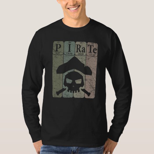 T-shirt Pirate Periodic Table Elements Jolly Roger Pirate (Devant)