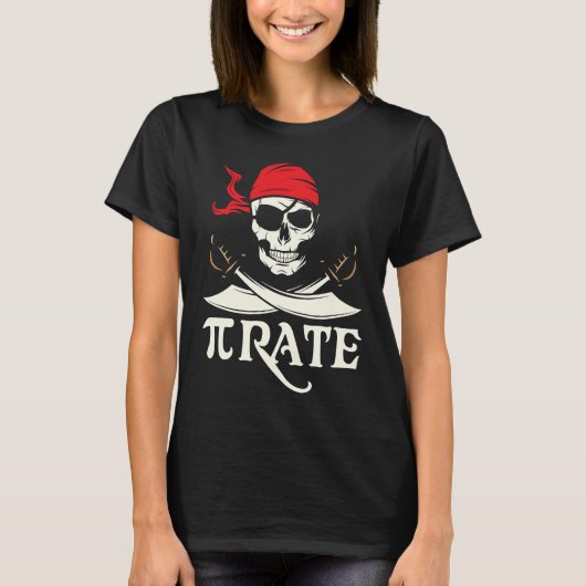 T-shirt Pirate  Pi Mathematical Skull Captain  Pi Day (Devant)