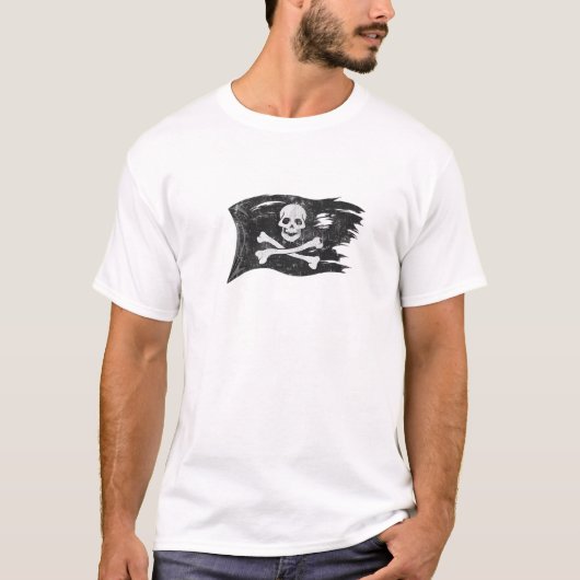 T-shirt Pirate, Pirate Drapeau Imprimer Motif Drapeau (Devant)