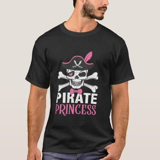 T-shirt Pirate Princess Funny Crossbones Jolly roger Drape (Devant)