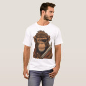 T-shirt Pirate Singe avec épée - Bold Adventure Art (Devant entier)