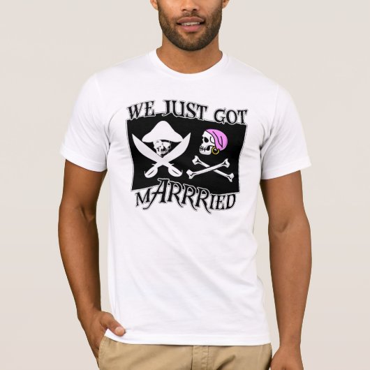 T-shirt Pirate vient de se marier (Devant)