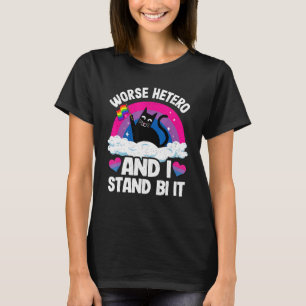 T-shirt Pire Hetero Et Je Me Stand Bi It Cat Bisexual Drap