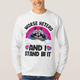 T-shirt Pire Hetero Et Je Me Trouve Bi It Raccoon Bi Pride