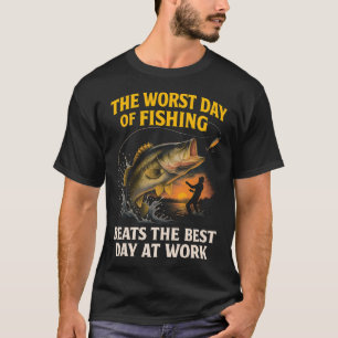 T-shirt Pire journée de pêche bat le travail