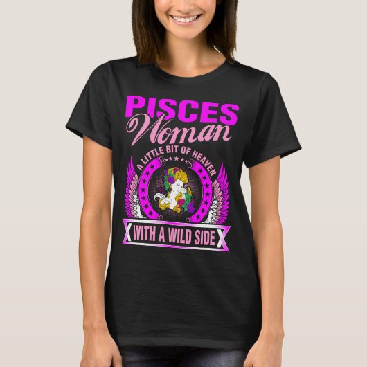 T-shirt Pisce Femme Un Petit Peu De Ciel Avec Un Si Sauvag (Devant)