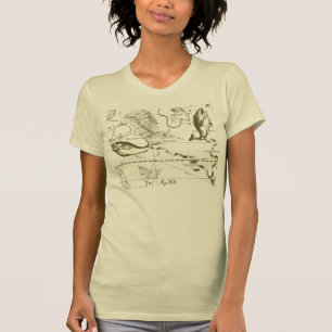 T-shirt Pisces Constellation Hevelius 1690 Carte Engraving