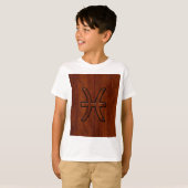 T-shirt Pisces Zodiac Connexion en bois acajou (Devant entier)