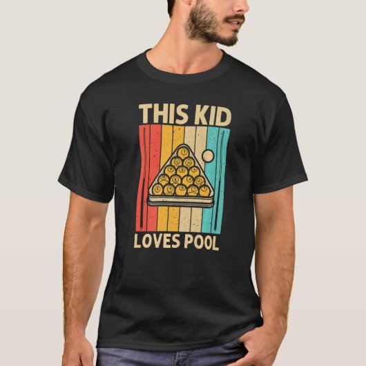 T-shirt Piscine cool Pour Enfants Garçons Snooker Billard (Devant)