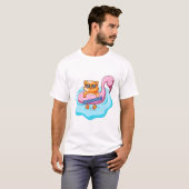 T-shirt piscine de chat vitres d'été | Conception amoureux (Devant entier)