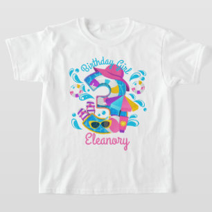 T-shirt Piscine fête troisième anniversaire été