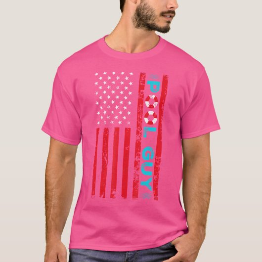 T-shirt Piscine Guy America Drapeau Maintenance Piscine (Devant)