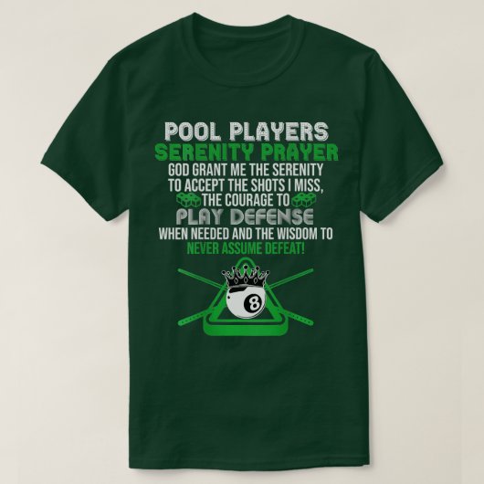 T-shirt Piscine Joueur Serenity Piscine Billard Lover B (Design devant)