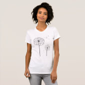 T-shirt pissenlit noir (Devant entier)