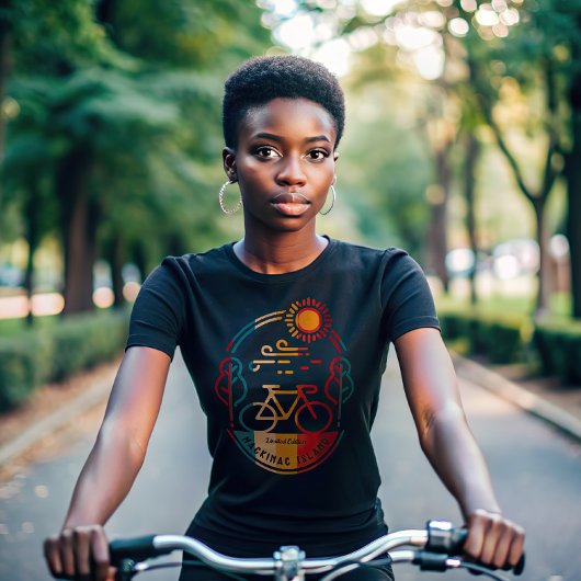 T-shirt Piste cyclable de l'île Retro Mackinac