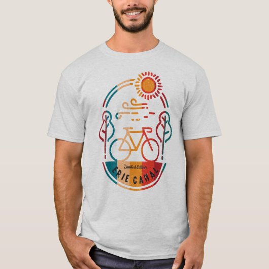 T-shirt Piste cyclable Retro Erie Canal. (Devant)