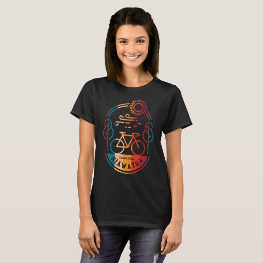 T-shirt Piste cyclable Retro Hiawatha (Devant entier)