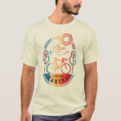 T-shirt Piste cyclable Retro Santos. (Devant)