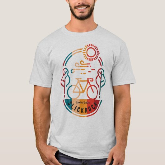 T-shirt Piste cyclable Retro Slickrock (Devant)