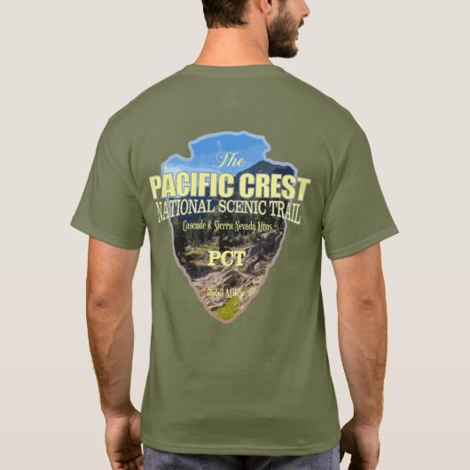T-shirt Piste de la crête du Pacifique (pointe de flèche) (Dos)