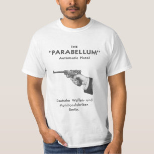 T-shirt Pistolet Luger "Parabellum" allemand Graphique vin