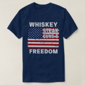 T-shirt pistolets à steak de whisky et liberté (Design devant)