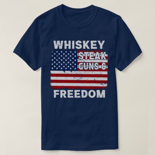 T-shirt pistolets à steak de whisky et liberté (Design devant)
