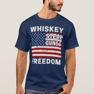 T-shirt pistolets à steak de whisky et liberté