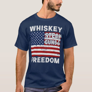T-shirt pistolets à steak de whisky et liberté