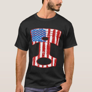 T-shirt Piston Drapeau Américain Pour Voiture 1 De Mécanic