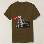 T-shirt Pit Bull Dog Clown Oh It Rain Balloon (Design devant)