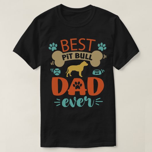 T-shirt Pit Bull Dog Papa (Design devant)