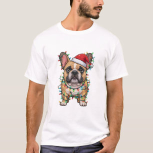 T-shirt Pit Bull enveloppé de lumières de Noël Amoureux d
