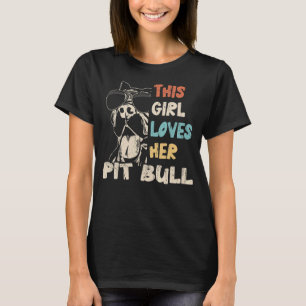 T-shirt Pit Bull Girl Cool Vintage Rétro pour maman chien