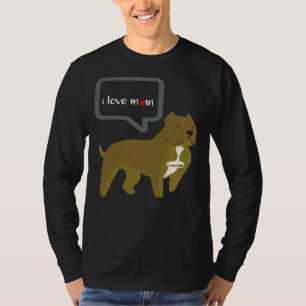 T-shirt Pit Bull I Love Maman Tattoo Mère Fête S