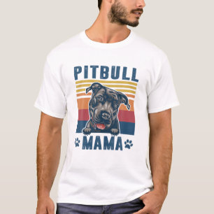 T-shirt Pit Bull Mama Mère Retro Cadeaux Chien Maman