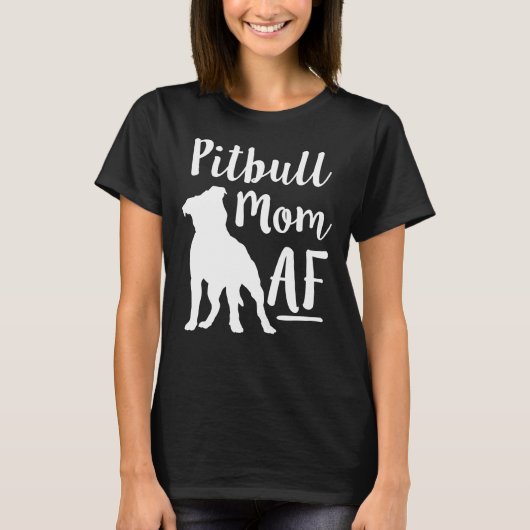 T-shirt Pit Bull Maman Af Femme Chien Pitbull Raccord (Devant)