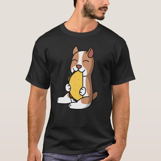 T-shirt Pit Bull Mange Un Chien Taco (Devant)