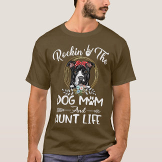T-shirt Pit Bull Rocking Le Chien Maman et Tante Vie Drôle