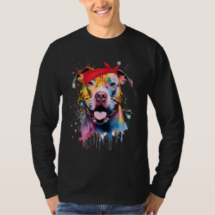 T-shirt Pit bull Terrier coloré Amour r pour Papa Maman