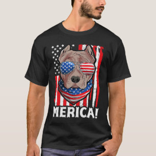 T-shirt Pit bull USA Patriotic Dog Apparel American Flag M