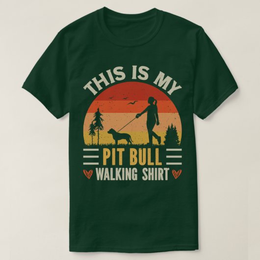 T-shirt Pit Bull Walking 1 (Design devant)