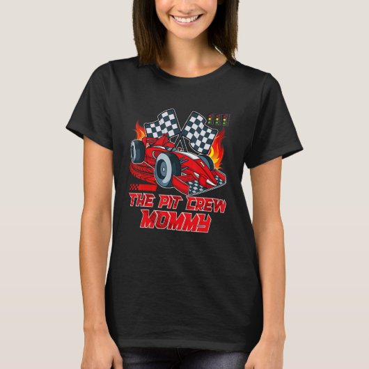 T-shirt Pit Crew maman Race Car Anniversaire Famille (Devant)