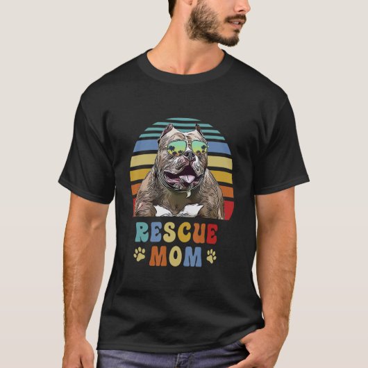 T-shirt Pitbull Adopter Foster Secourir Chien Maman (Devant)