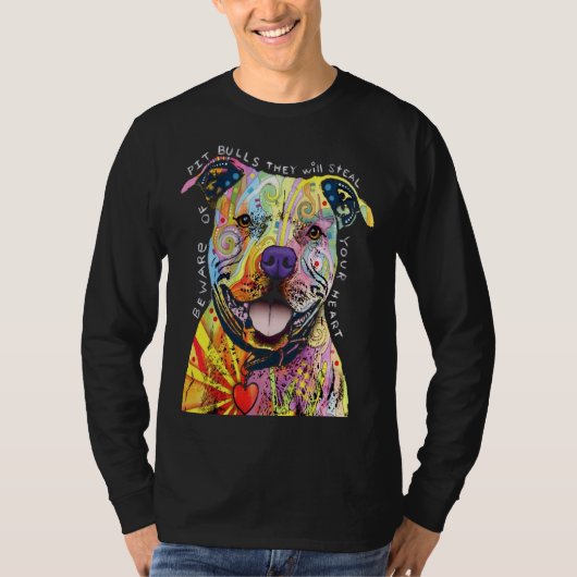T-shirt Pitbull Amoureux de les chiens I Love Pitbull (Devant)