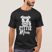 T-shirt Pitbull Ban Mère Chien race Pittie Maman (Devant)