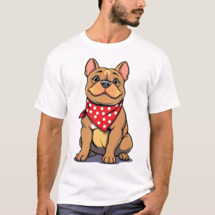 T-shirt Pitbull Bouledogue Mignon avec Bandana Amoureux de
