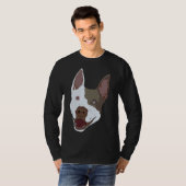 T-shirt Pitbull Brown Et Blanc Pointé (Devant entier)