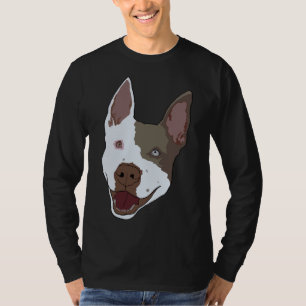 T-shirt Pitbull Brown Et Blanc Pointé