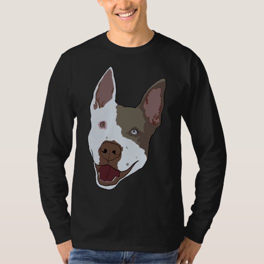 T-shirt Pitbull Brown Et Blanc Pointé (Devant)